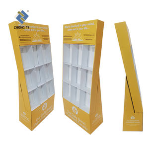 工厂供应定制尺寸可回收促销展示架广告地板纸板展示架商店 - Product Image 1
