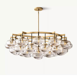60" Larrge Round Clear Oval Glass Shade Chandelier Villa Decoration Modern Design Handblown Globes Glass Luxury Big Chandelier - Product Image 5