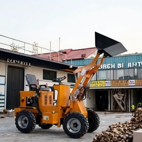 Chargeuse sur pneus compacte diesel 4x4 avec commande hydraulique, petite chargeuse frontale pour l'agriculture, les vergers et la manutention de matériaux de construction