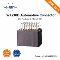 Konektor Seri MX34036NF3 WX-210 20Pin Sudut Kanan 90 Derajat Pitch 2.2mm untuk Sistem Papan Kabel Otomotif
