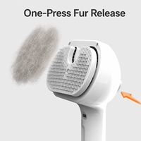 Brosse de toilettage multi-usages portable autonettoyante pour animaux de compagnie, avec picots en acier, pour enlever les poils de chat et de chien, 28 ml, rechargeable par USB