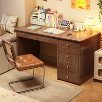 Bureau d'étude en bois massif avec 4 tiroirs et armoire latérale, table d'ordinateur pour bureau à domicile, vente en gros pour chambre et appartement