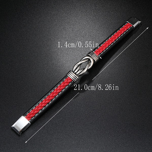 Pulsera de Cuero Trenzado Simple para Hombre, Accesorios con Diseño Gráfico Irregular, Combinación para Regalos Conmemorativos de Cumpleaños - Product Image 5