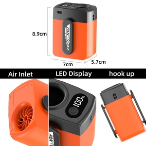 Ventilateur portable 6000 mAh avec lumière LED, 5 vitesses, ventilateur de taille portable USB sans pales pour extérieur, maison et voyage - Product Image 2