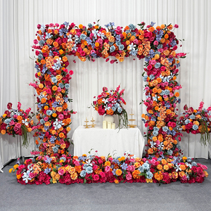 Tropical Pink Orange Blue Realistic Artificial Flower Arrangement Silk Modern Anthurium Hydrangea Centerpiece for Wedding Table - Product Image 6
