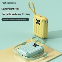 Mini Banco de Energía Portátil de 20W con Cable Integrado, 10000mAh, Carga Súper Rápida de 22.5W, Pantalla Digital