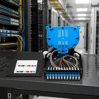 Boîtier de terminaison fibre optique FTTH sur rail DIN 6FO 12/24 cœurs, avec plateau de raccordement, résistant aux UV, en ABS, pour montage mural intérieur