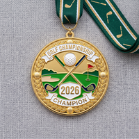 Medalla Deportiva de Campeón de Golf Personalizada con Relieve 3D, Bañada en Oro, de Aleación de Zinc, para Clubes de Golf, Venta al por Mayor B2B de Fábrica
