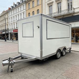 Remorque de camion-restaurant mobile avec stations de bonbons et de chips entièrement équipée, chariot remorquable pour la vente de nourriture de rue en extérieur - Product Image 4
