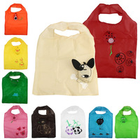 Polyester Pliable Réutilisable Sac À Provisions Épicerie Animal Abeille Cochon Chien Chat Singe Lapin Pliant Sac Réutilisable Plier Sac Fourre-Tout