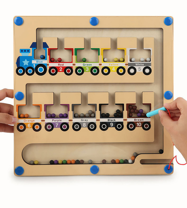 COMMIKI Wooden Pen Control Maze Train