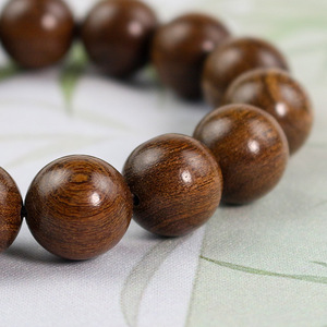 Golden Sandalwood <b>Bracelet</b> 15mm Wooden Buddhist Prayer Beads Unisex Gift Style - Product Image 2