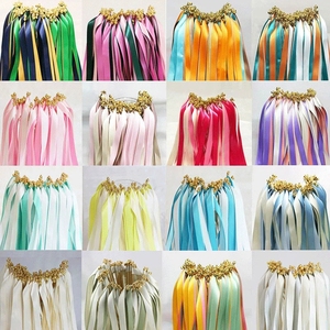 Baguettes de mariage en ruban et dentelle avec clochettes dorées pour la cérémonie de mariage, cadeaux pour invités, décorations féeriques - Product Image 6