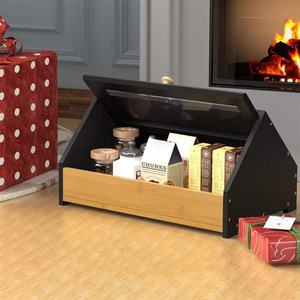 Wooden Bread Box Bamboo Acrylic Lid Modern Simple Home <b>Kitchen</b> <b>Storage</b> <b>Container</b> - Product Image 1
