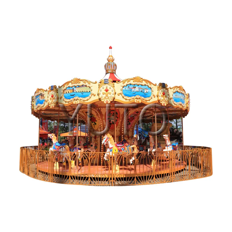 Outdoor Amusement Park Ride Hand gezeichnetes künstlerisches Karussell | Fabrik preis Luxus Karnevals fahrten Merry Go Round Game Zum Verkauf