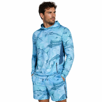 Conjunto de Camisa de Pesca Personalizada para Hombre, Sudadera con Capucha de Manga Larga, Máscara Facial, Pantalones Cortos de Pesca, Gorra, Protección Solar UPF 50+, Secado Rápido, Proveedor Mayorista OEM