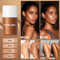 Fond de Teint Liquide Bronzant Marque Blanche Correcteur avec SPF Imperméable Couvrance Totale Longue Durée Protection Solaire Maquillage