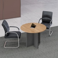 Noir Mdf Bois Moderne Rond Café Thé Bureau Feuille En Forme De Petits Espaces Livre Nidification Table Basse pour Bureau Salle De Pause