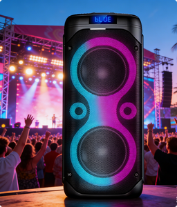 Caja de Subwoofer de 8 Pulgadas Amplificada con Luces LED de Colores Intermitentes, Altavoz de Plástico Profesional Tipo <span class=keywords><strong>Boombox</strong></span> 3 - Product Image 1