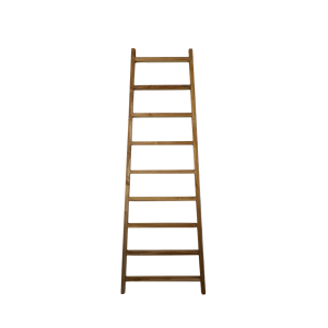 Grande échelle décorative en teck naturel pour chambre à coucher, 30-50x4.5x155, en forme de U, style minimaliste scandinave, gonflable, Gubuk Bali Home - Product Image 2