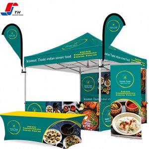 Custom Printed Aluminum Frame Waterproof 100% Polyester Durable <b>Tents</b> 10X10 3X3 Ft <b>Canopy</b> Outdoor Events Exhibition Black Trade - Product Image 1