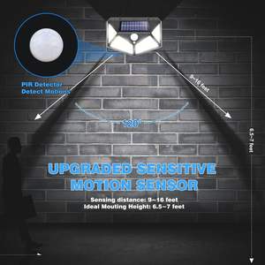 Venta al por Mayor de Lámparas Solares de Seguridad para Jardín con Sensor de Movimiento, Impermeables, Inalámbricas, con Iluminación de 4 Lados y 100 LED - Product Image 2