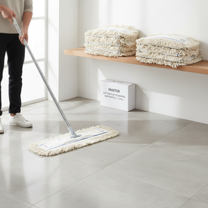 Recambio de Mopa Plana de Algodón MASTER para Pulir, 9x80 cm (Caja de 12 Unidades), Alta Calidad y Larga Duración - Product Image 3