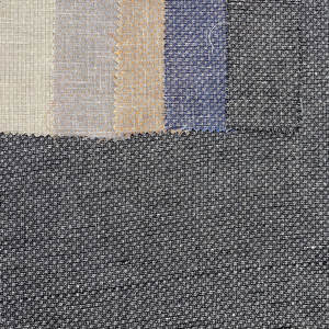 Chine Usine Italien Doux Texture Tissé Léger Slub Dobby Petit Point Gaufré Carré Coton Lin Mélange Tissus pour Hommes Chemise - Product Image 2