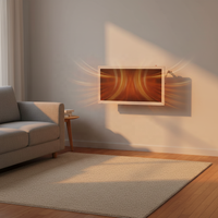 Pemanas Kaca Keramik Inframerah 1200W Tahan Air IP65 untuk Dinding Dalam/Luar Ruangan, Kamar Mandi, Kamar Tidur, Taman, Plafon