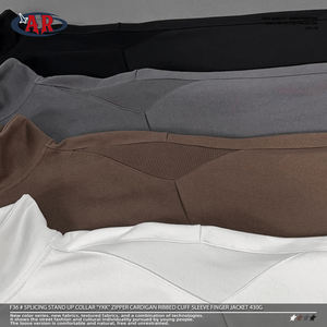 Camiseta Deportiva <span class=keywords><strong>de</strong></span> <span class=keywords><strong>Cuello</strong></span> Redondo y Ajuste Delgado <span class=keywords><strong>de</strong></span> 430g con Cierre <span class=keywords><strong>de</strong></span> Cremallera y <span class=keywords><strong>Cuello</strong></span> Alto, Puños Acanalados, Estilo Cardigan, ODM/OEM - Product Image 6