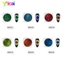 Pigment inorganique magnétique YICAI 5D à l'oxyde de fer, effet caméléon, pour nail art, revêtement cuir, poudre scintillante, couleur œil de chat