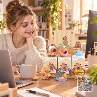 Figurines Kawaii Capybara de la série Animal Onesie, 6 pièces, Cadeau Éléphant Blanc, Remplissage de Chaussette de Noël, Panier Boo, Friandises Non Sucrées
