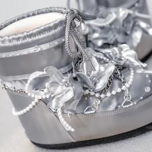 รองเท้าบูทหิมะดีไซน์เนอร์คุณภาพสูง MOON Classic แฟชั่นฤดูหนาว ลายผีเสื้อ พื้นหนา รองเท้าบูทผู้หญิง กันลื่น เพิ่มความสูง - Product Image 4