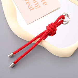 Nouveau porte-clés en cuir tressé à la main en PU, classique et polyvalent, pour téléphone portable, bagages, décoration suspendue pour femme - Product Image 4
