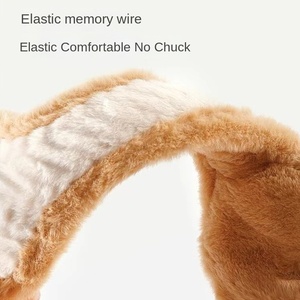 Couvre-oreilles en peluche de style Maillard, mignon et pliable Couvre-oreilles antigel pour femmes, cheveux de <span class=keywords><strong>lapin</strong></span>, chaud pour étudiants, hiver - Product Image 3