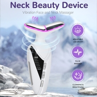 Masseur de visage de cou outil de sculpture de visage 7 Modes de couleur masseur facial Vibration Double menton soins de la peau dispositif facial à micro-courant