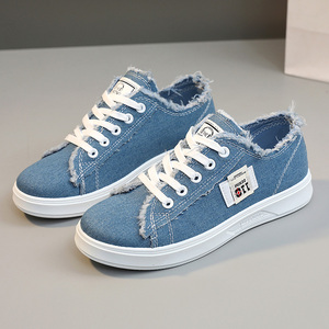 Mocassins en toile polyvalents à lacets pour femme, tendance été-automne 2026, respirants, à semelle épaisse et rehaussée, style étudiant - Product Image 1