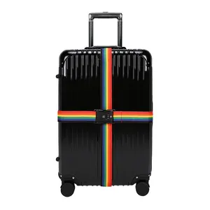Travelsky Custom personalized PP elastic luggage strap with 3 digital TSA lock