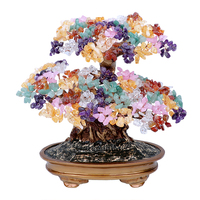 Arbre à Argent en Pierre Naturelle Faite à la Main, Artisanat Unique en Cristal, Guérison des Chakras, Feng Shui, Arbre Porte-Bonheur Tendance