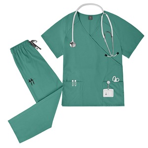 Set di Pantaloni e Maglietta a Maniche Corte con Lacci per Lavaggio a Mano, Abbigliamento da Lavoro Casual e Comodo per Medici e Infermieri, Logo Personalizzabile - Product Image 6
