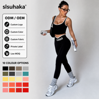 Op maat gemaakte dames yoga leggings met contrastbies, hoge taille, brede tailleband, zacht als boter, 4-weg stretch, pilates activewear, OEM ODM groothandel