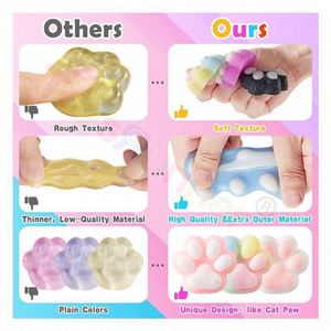 TOYSRUNNER TPR Ultra Soft Giant Cat Paw Squishy Toy Sensory Fidget Stress Relief Kawaii Squishy <b>Ball</b> Ages 5-14+ - Product Image 2