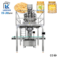 Ligne de machines de remplissage automatique de pots de granulés avec pesage multi-têtes pour chips de bananes séchées, idéale pour les petites entreprises