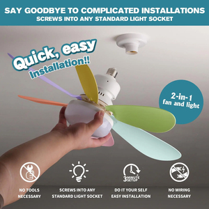 D52cm plafoniera con ventilatore E26 E27 48led lampadina telecomando ventilatori a soffitto con luci telecomando ventilatore a soffitto con luce moderna - Product Image 5