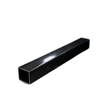 Tube carré en fibre de carbone brillant à haute rigidité, fourni par le fabricant, usinable par CNC pour support d'équipement de fitness