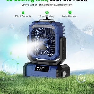 20000mah Portable Camping Fan Five Speed Type-C Charging Rechargeable Battery LED <b>Light</b> Spray Outdoor Plastic English Table - Product Image 1