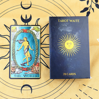 Autocollants de tarot spirituels dorés personnalisés, cartes de tarot à bords, cartes d'oracle angéliques en gros