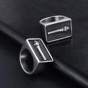 Anillo de Micrófono de Acero Inoxidable para Hombre, Anillo Ancho para el Dedo Índice SA951, Joyería Duradera para Uso Diario - Product Image 4