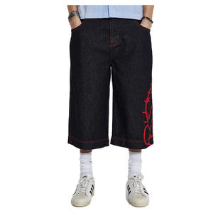 Nouvelle Arrivée Shorts en Jean Noirs Personnalisés d'Été Non Extensibles 100% Coton Coupe Ample Jorts Imprimés Grande Taille pour Hommes - Product Image 4