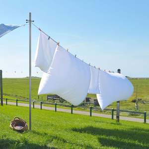 2.4m grands ensembles d'outils de <span class=keywords><strong>jardin</strong></span> cordes à <span class=keywords><strong>linge</strong></span> robuste PVC galvanisé poteau en acier 30M ligne organisateur de vêtements d'extérieur - Product Image 2